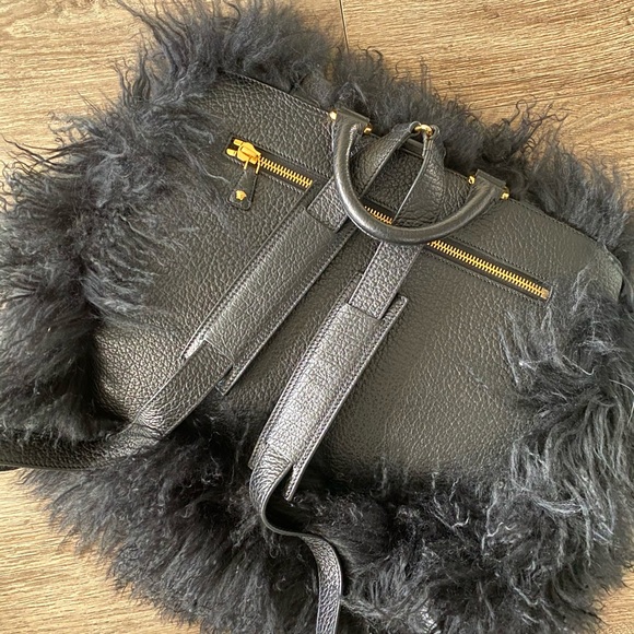 Auth Versace Mongolian fur backpack - Picture 3 of 9
